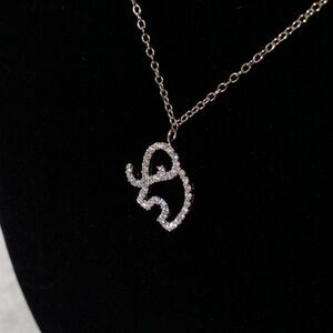 Simulated Diamond CZ Elephant Necklace